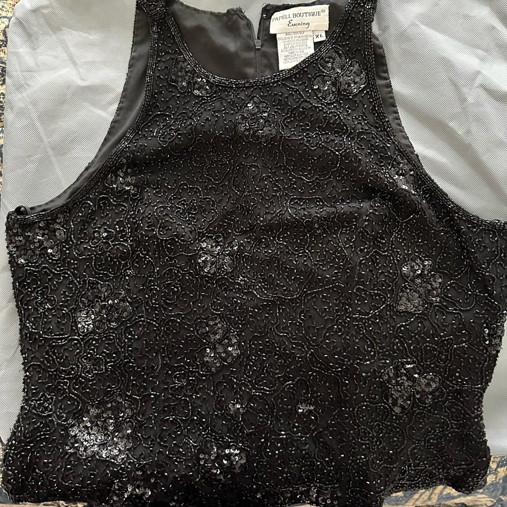Evening apparel, beaded top for formal wear